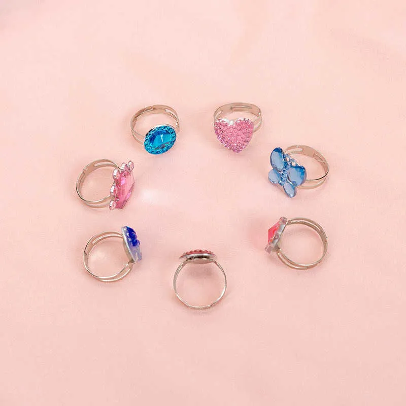 10 stks Leuke Cartoon Kids Ringen Kawaii Koreaanse Kinderen Meisjes Bloem Legering Vinger Ring Kind Sieraden Gift Verstelbare3859717