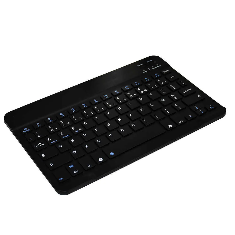 Zienstar 10 Zoll Azerty French Aluminium Mini Wireless Tastatur Bluetooth für Apple IOS Android Tablet Windows PC Lithium Batterie 219418670