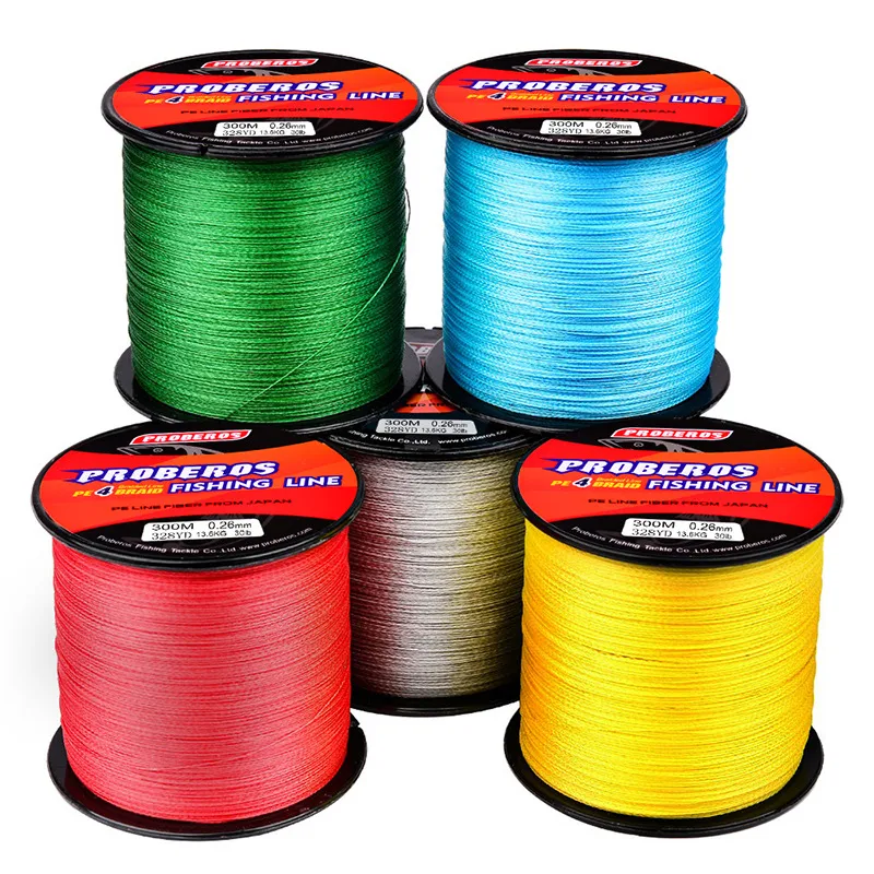 300 mètres 5 couleurs PE 4 ligne de tresse ligne de pêche fil tressé disponible 6LB-100LB2 7KG-45 3KG accessoires de matériel Pesca B86-509266S