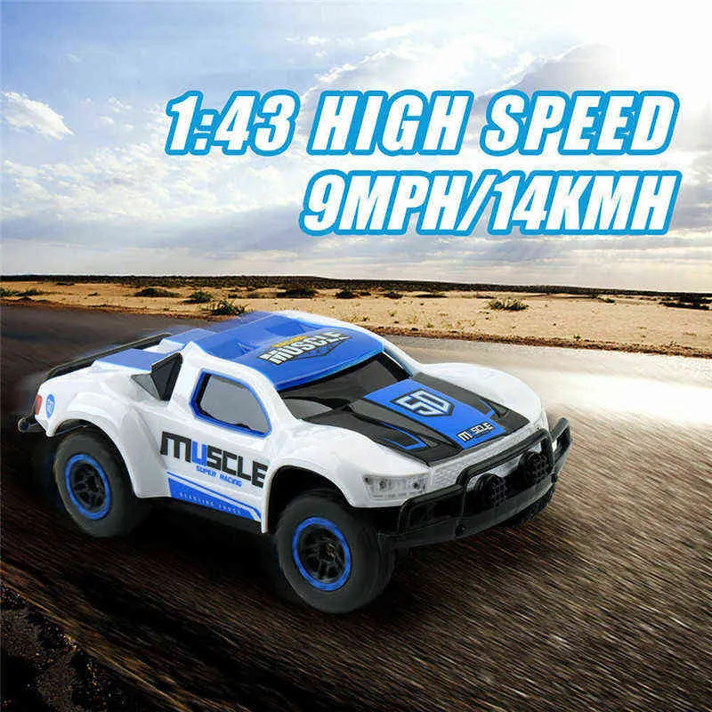 Zabawki 1/43 2.4G 4WD Mini RC Car Elektryczny 14 km / H Truck pojazdu Model Kids Drift Zabawki Zdalne sterowanie Chłopcy Zabawki dla 10 lat 211029