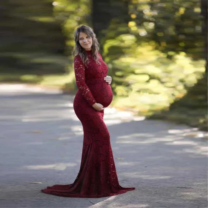 Baby Shower Lace Maternity Dresses For Photo Shoot Long Fancy Pregnancy Dress Elegence Pregnant Women Maxi Gown Photography Prop (2)