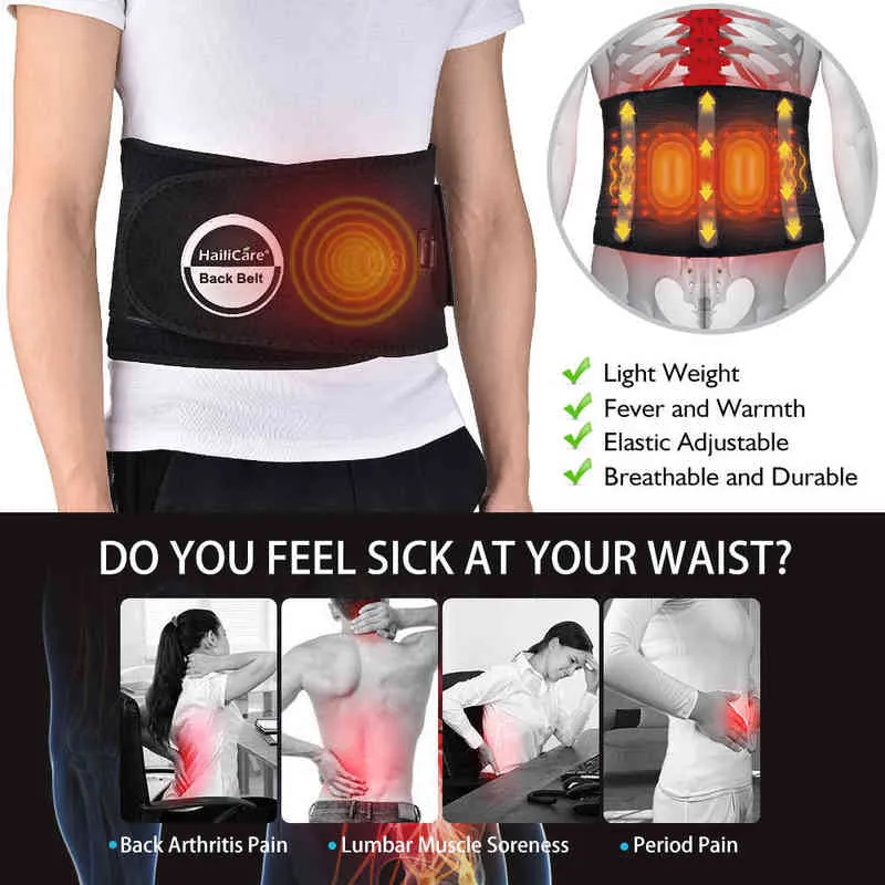 Belt de massagem infravermelha distante emagrecimento de aquecimento elétrico Moxibusting cintura apoio comprimir placa de carregamento quente 220208