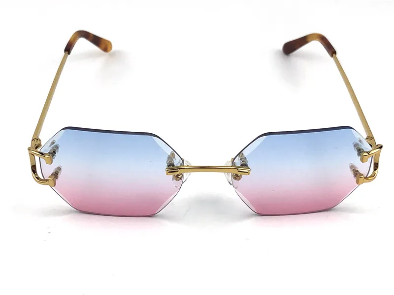 Солнцезащитные очки Новые ретро-пикадилли нерегулярные линзы Crystal Cut Enens 0118 Бесплатная модная авангардная дизайн UV400 светлый D268U