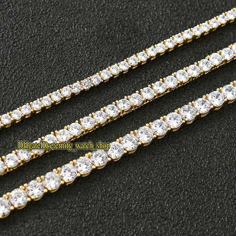 Europejski i amerykański hiphop 5 mm srebrzyste cZ Diamonds łańcuch tenisowy męski mrożony diamentowy naszyjnik bransoletki para łańcucha tenisowego ETE4985578