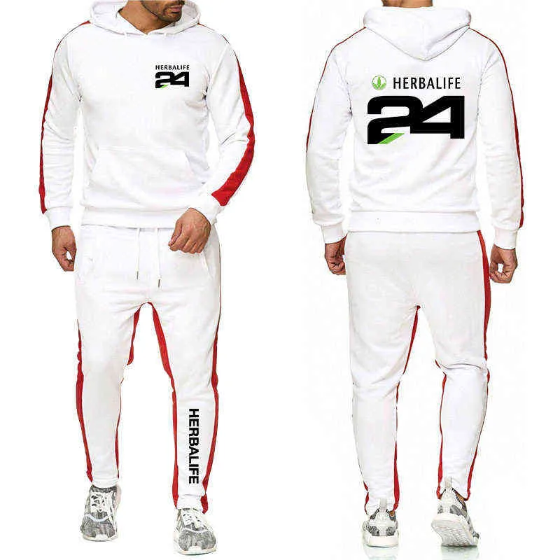 HERBALIFE 24 impression printemps automne homme 2021 nouveaux sweats pantalons de survêtement ensemble mâle décontracté personnaliser coton à capuche pantalon costume G1217