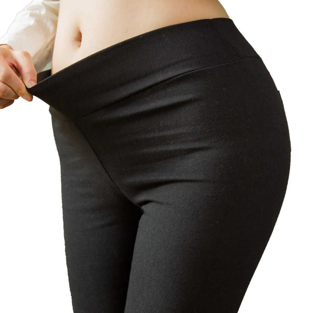 プラスサイズの女性の鉛筆パンツ綿のズボンポケットスリムジェギングデニムスキニー210925