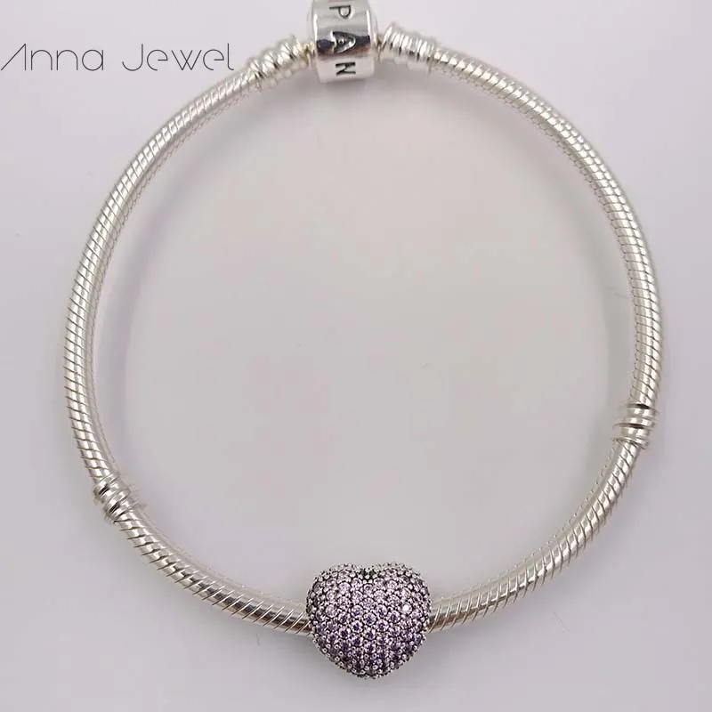 DIY Charm Bracelets Ювелирные Изделия Pandora Murano Spacer для браслета изготовления браслет фиолетовый алмаз любит сердца клип для женщин мужчин день рождения подарки свадьбы
