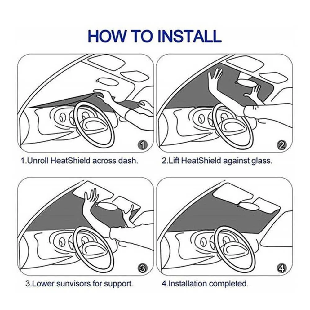 Pojazd Dwuwarstwowy samochód Szyba Składany Sun Shade Auto Front Okno Visor Anti-UV Reflective Curtain Utrzymuj Wnętrze Cool