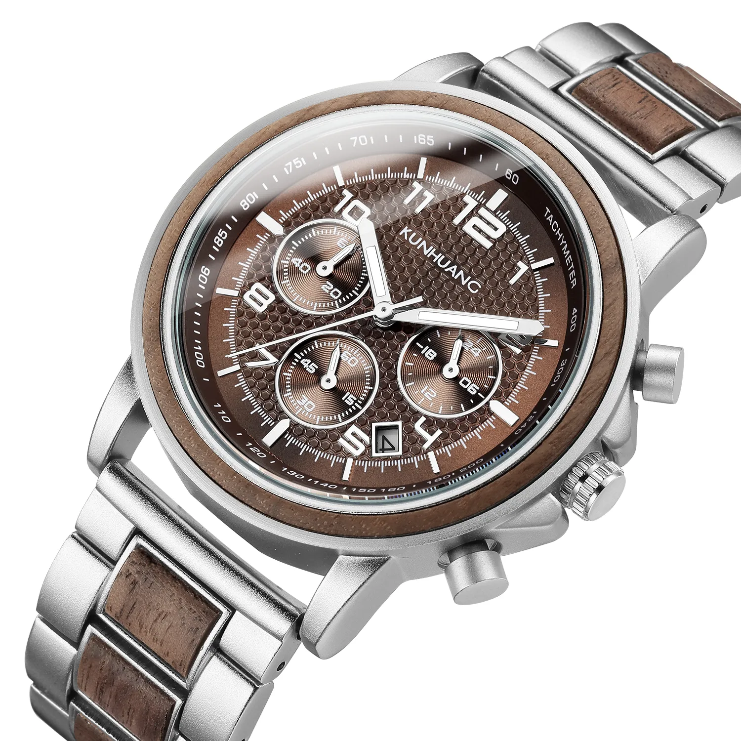 Luxusmarke Herren Holz Quarz Armbanduhr Herren Sport wasserdichte Uhr Mann Chronograph Holzuhren195j