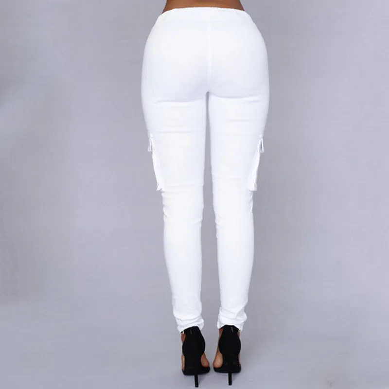 Белые брюки большого размера, большие женские брюки-джоггеры с высокой талией, военные брюки 220211