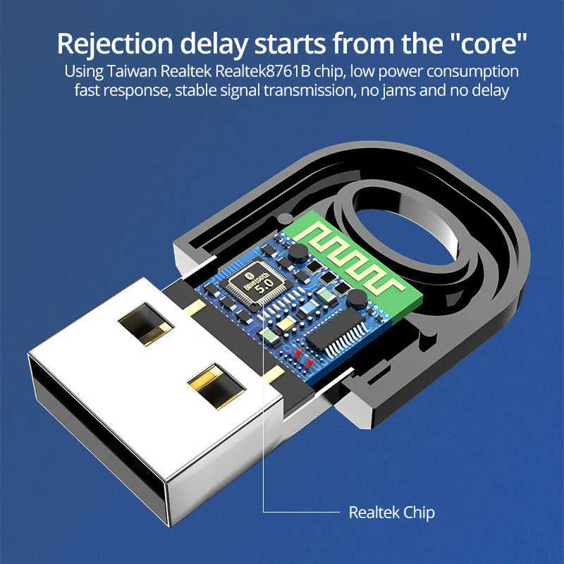 True 5.0 Bluetooth Adaptör USB PC Bilgisayar Reseptörü Dizüstü Bilgisayar Kulaklık Ses Yazıcısı Veri Dongle Alıcı için Bluetooth Verici