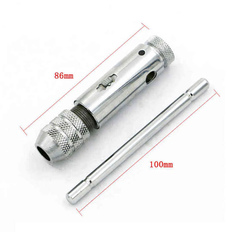 ZK30 Drop Ship Adjustable 3-8mm T-Handle Ratchet Tap Wrench With M3-M8 Machine Screw Thread Metric Plug Machinist Tool 211110