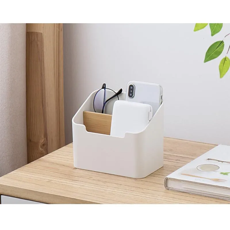 Remote Control Cosmetic Organizer Storage Box Table Desk Holder Organizer For Home Living Room Office 210309