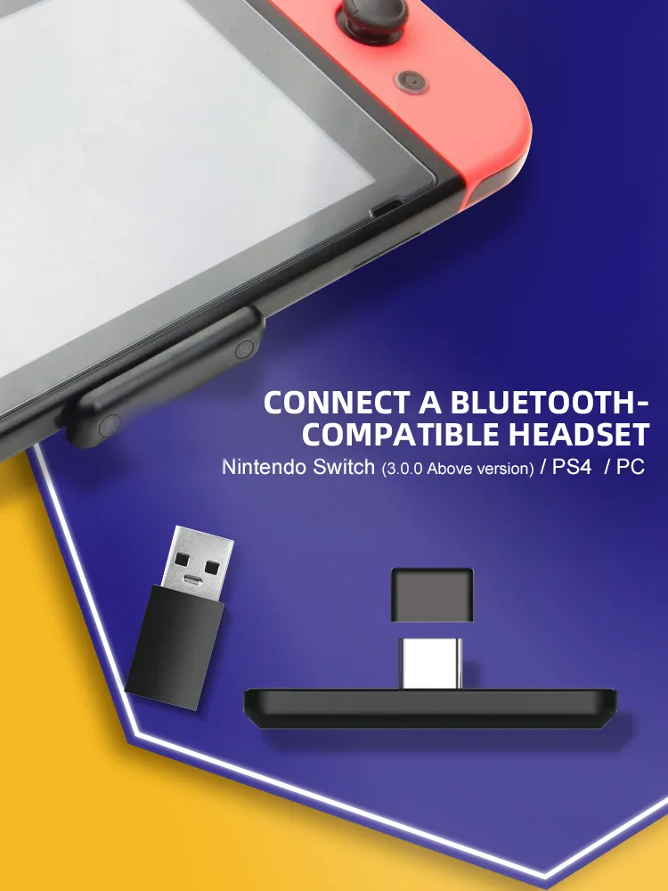 Adaptateur USBTyPEC sans fil pour le transmetteur de récepteur OLED Nintendo SwitchNentendo Switch pour PSConverter9969567