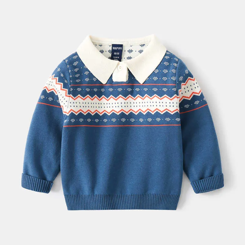 Pojkar Tröja Höst Vinter Tjockrock Barnkläder 2021 Ny Casual Knitting Toddler 1-5Y Barn Baby Varm Cardigan Sweater Y1024