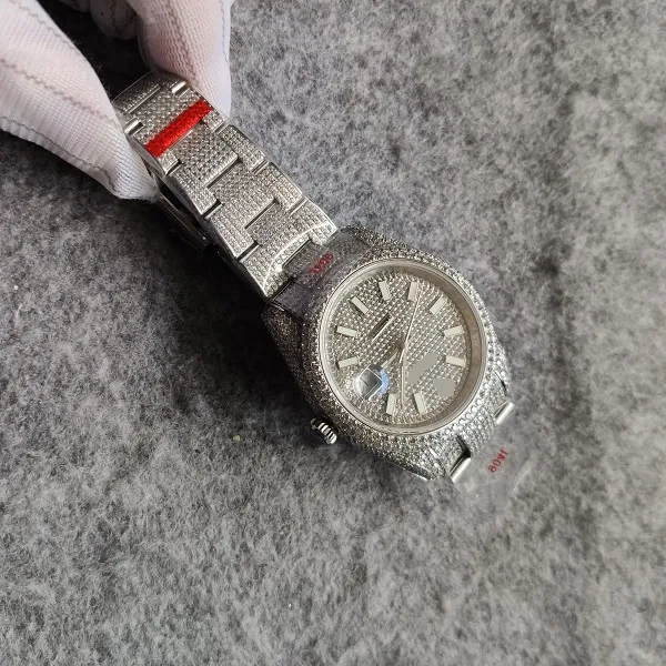 Nowa aktualizacja V3 TOP Wersja 41 mm mrożona Mężczyźni Watch 126333 M126334 M118348 Arab Arab Full Diamond Case Bransoleta 2824 Automatyczna złoto2187