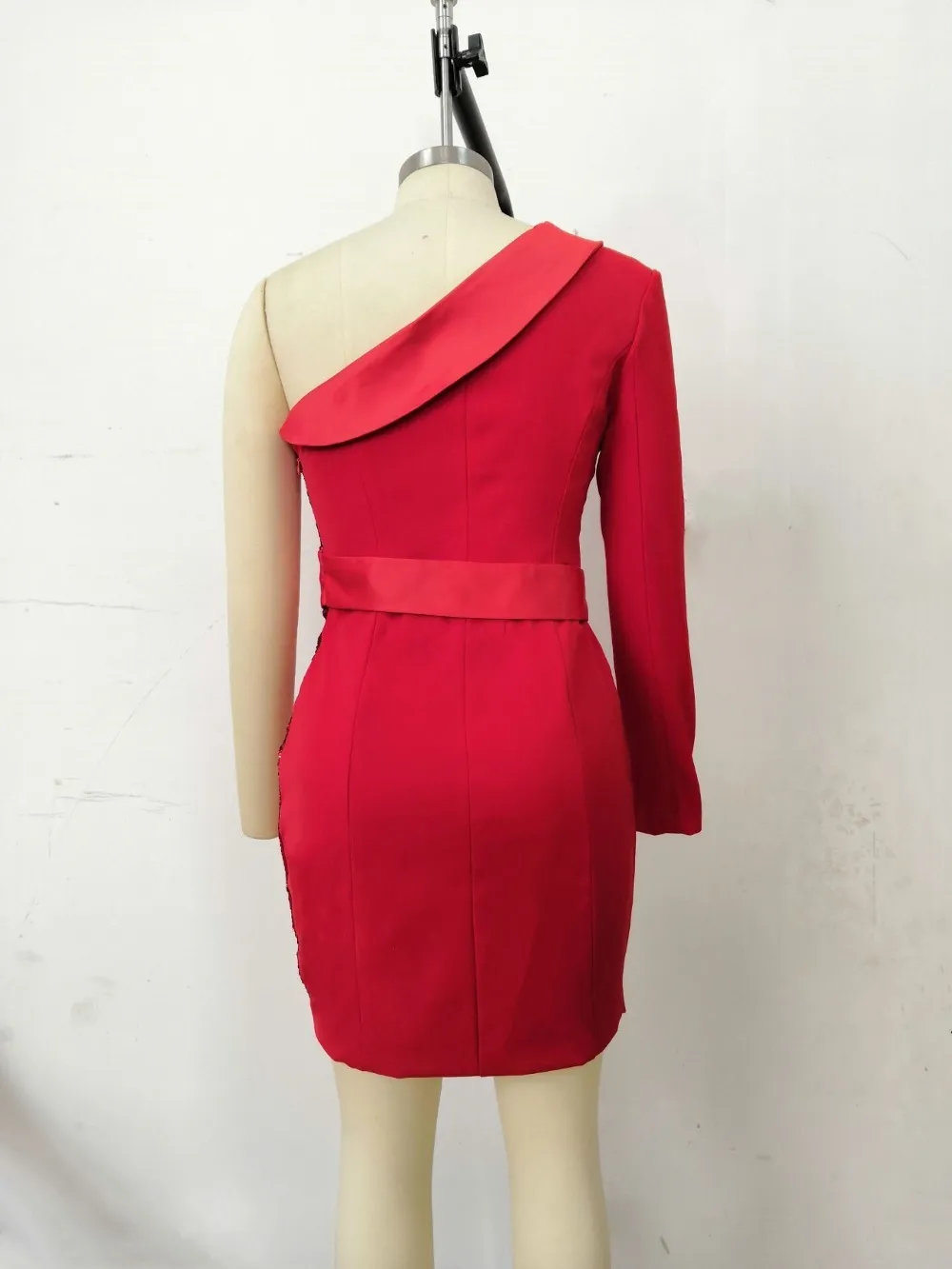 Été nouvelle robe blazer à une épaule 2020 sexy 4 couleurs élégantes femmes robe de soirée vintage vestios x0521