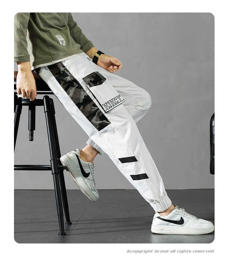 Summer Splicing Men Large Size Casual Pants Camouflage Nine-Point Trousers M-8Xl Sports 210715