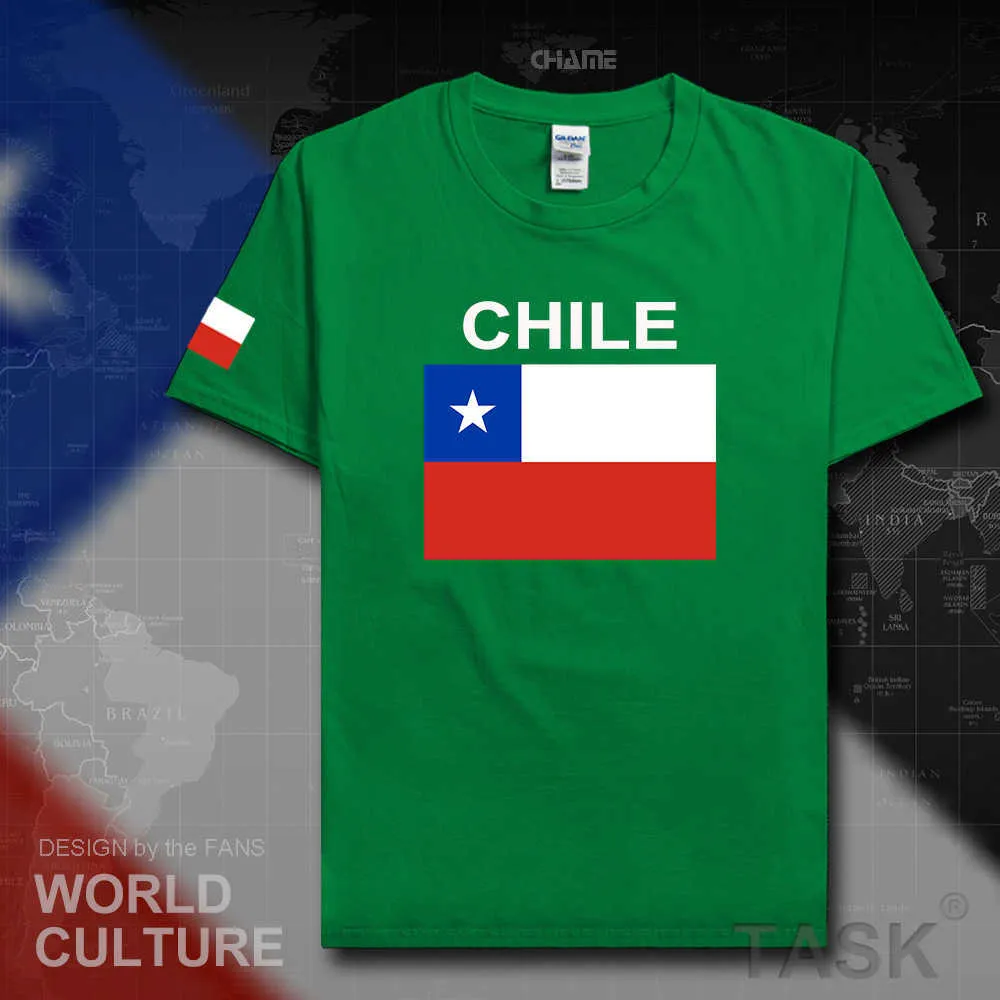 Chile Homens Camisetas Chileno Nova Jerseys Cl Nation Equipe 100% Algodão T-shirt Tops Academias Fitness Ginásios Roupas Esportes Tees Bandeira do País 02 x0621