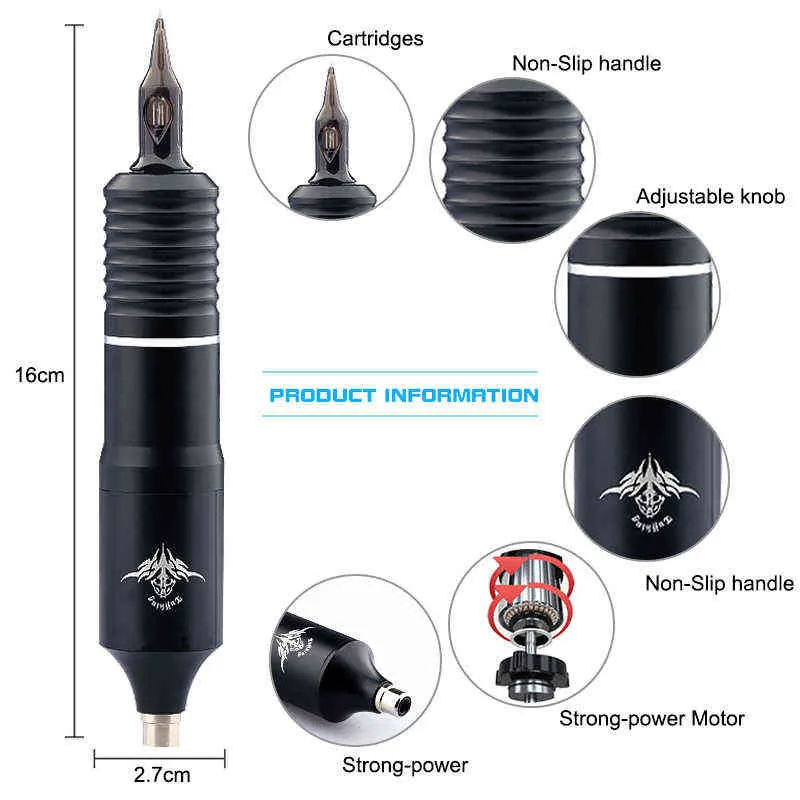 Tattoo Machine Set Professional Wireless Tattoo Machine Kit Rotary Pen with Cartridge Needles Permanent Makeup Machine supplies 221534593