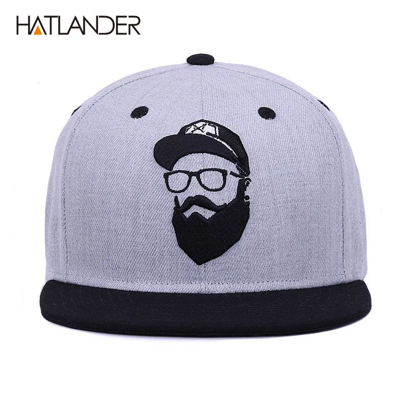Hatlanderoriginal gri serin hip hop kapağı erkekler kadın şapkalar vintage nakış karakter beyzbol kapakları gorras planas kemik snapback 21301s