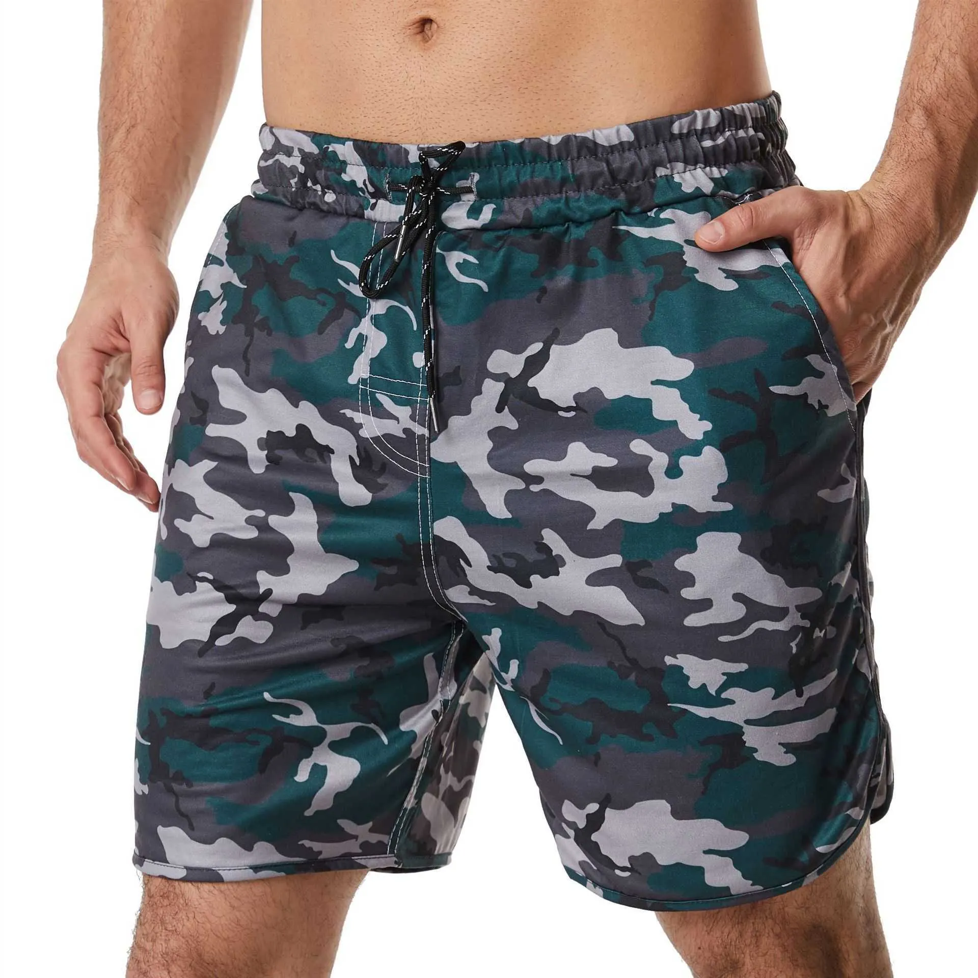 Mäns Europeisk kod Man Casual Kort Byxor Hem Inredning Byxor Mäns Shorts Fashion Camouflage Sport Partihandel X0705