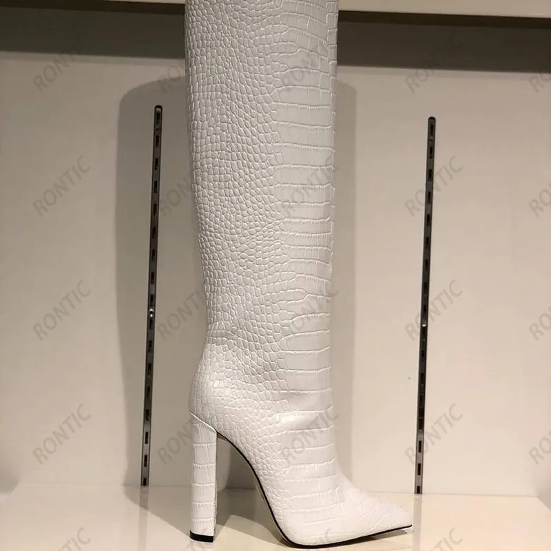 Rontique Femmes faites à la main Hiver Botes Modèle Unisexe Talons grosous