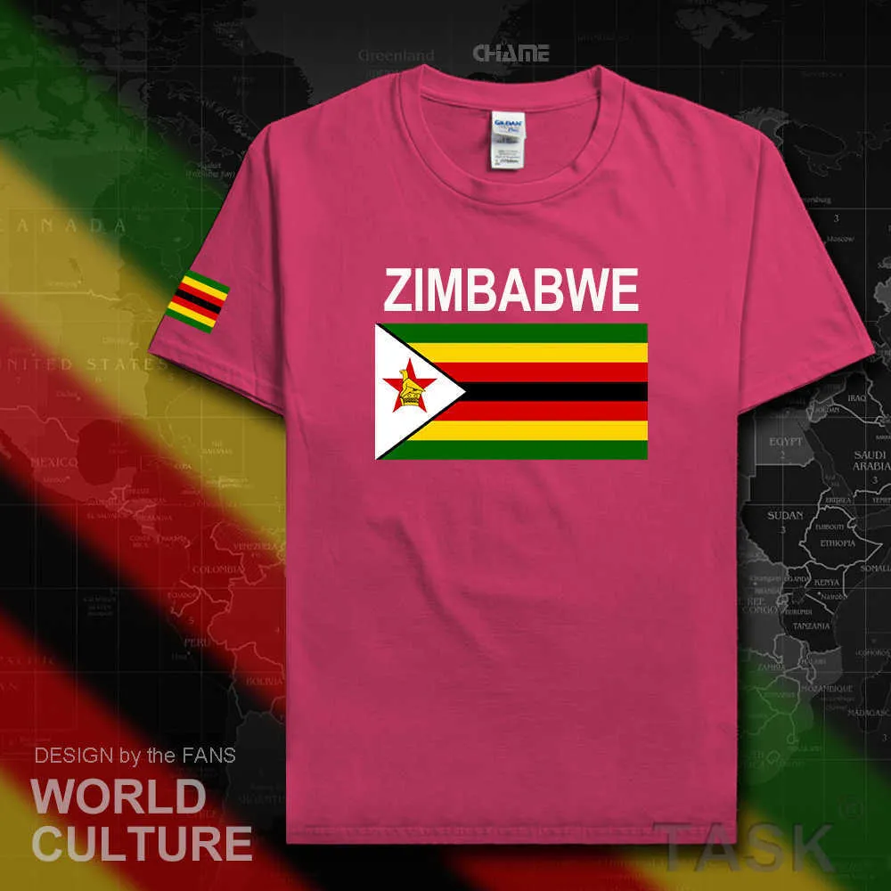 Zimbabwe 남자 T 셔츠 유니폼 국가 팀 Tshirt 100 % 코튼 티셔츠 의류 티 나라 스포츠 Zwe Yezimbabwe Zimbabwean X0621