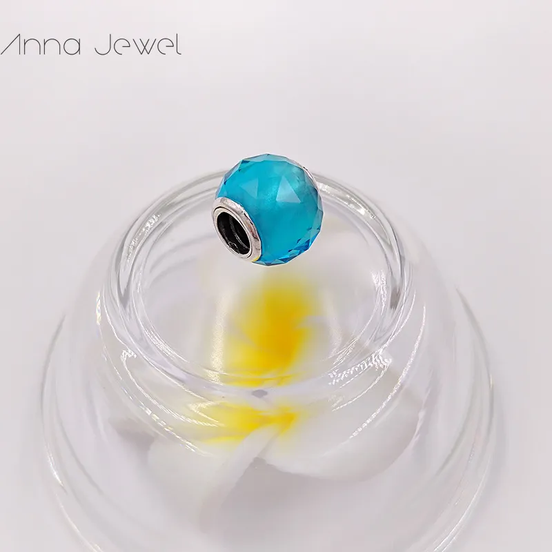 DIY Charm Bransoletki Biżuteria Pandora Murano Spacer do Bransoletki Dokonywanie Bransoletka Niebo Niebieskie Petite Facets Spacer Koralik Dla Kobiet Mężczyźni Urodziny Prezenty Wesele 791722nbs