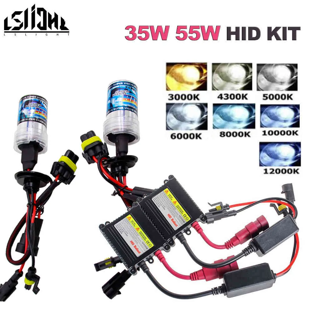 HID BI KIT 35W 55W Slim Ballast Xenon Glödlampa 12V H1 H3 H4 H7 H11 H13 9005 9006 4300K ​​6000K Auto Byt strålkastarlampa