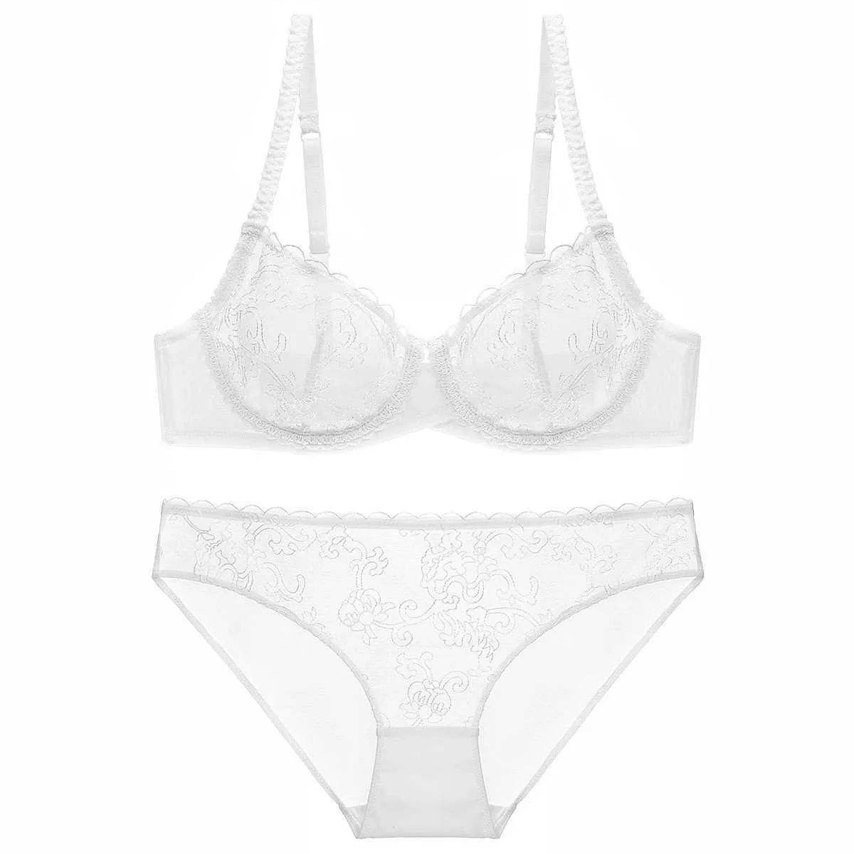 مجموعة مثيرة Shuchan Ultrathin Lingerie Set بالإضافة إلى حجم حمالات B C C Cup Sexy Lace Bra Set Women Women Intraprent Women Intelder Temproidery 1709 L2403