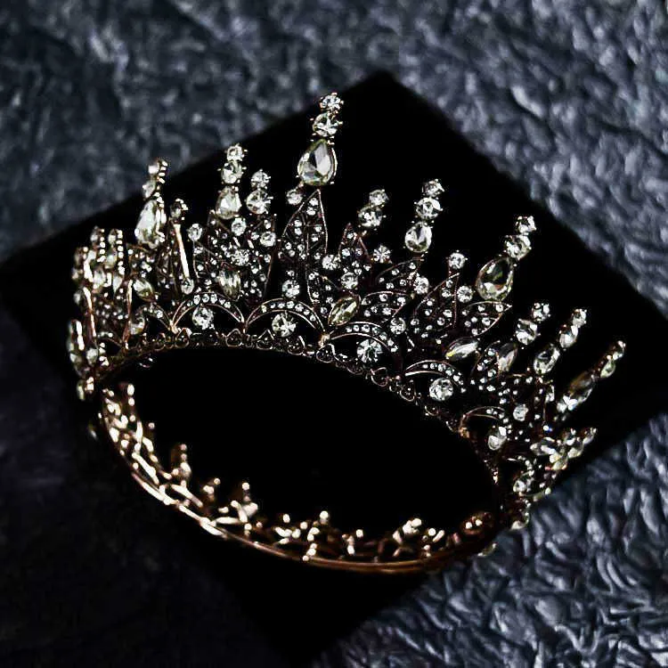 New Style black white Baroque round circle tiara Hair Accessories Bride Crown Headdress wedding hair Ornament X0726