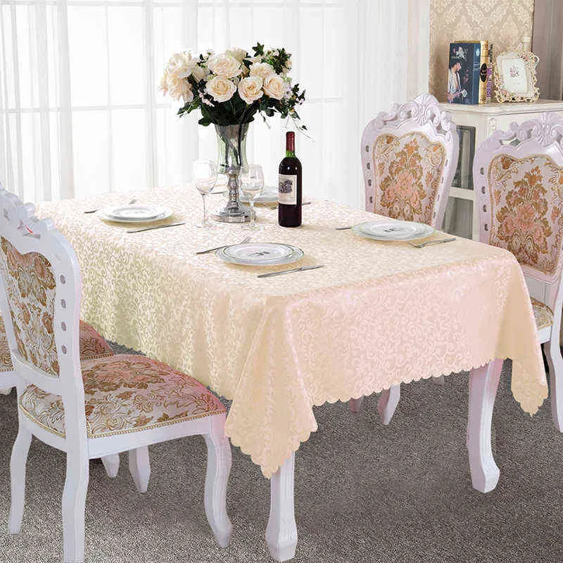 Mesa de jantar de luxo Cobertura protetora Eco-amigável Retângulo Jacquard Toalha de Tablecloth para restaurante de casamento Reciclado moderno 211103