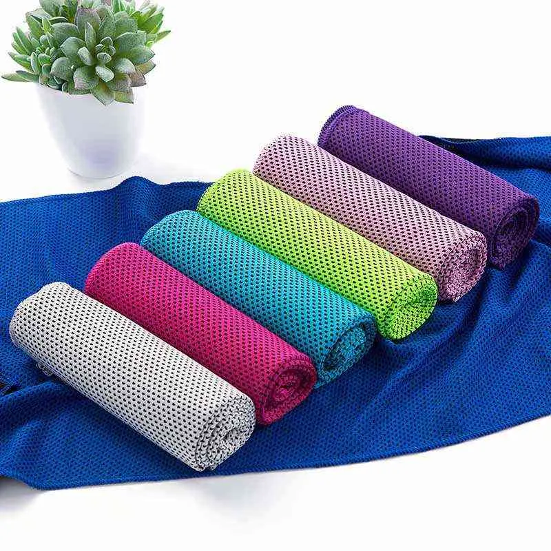 Summer Outdoor Sports Handdoek Ijskoude Handdoek Sjaal Running Yoga Travel Gym Camping Golf Workout Koeling Handdoek Chilling Hals Wrap Y1229
