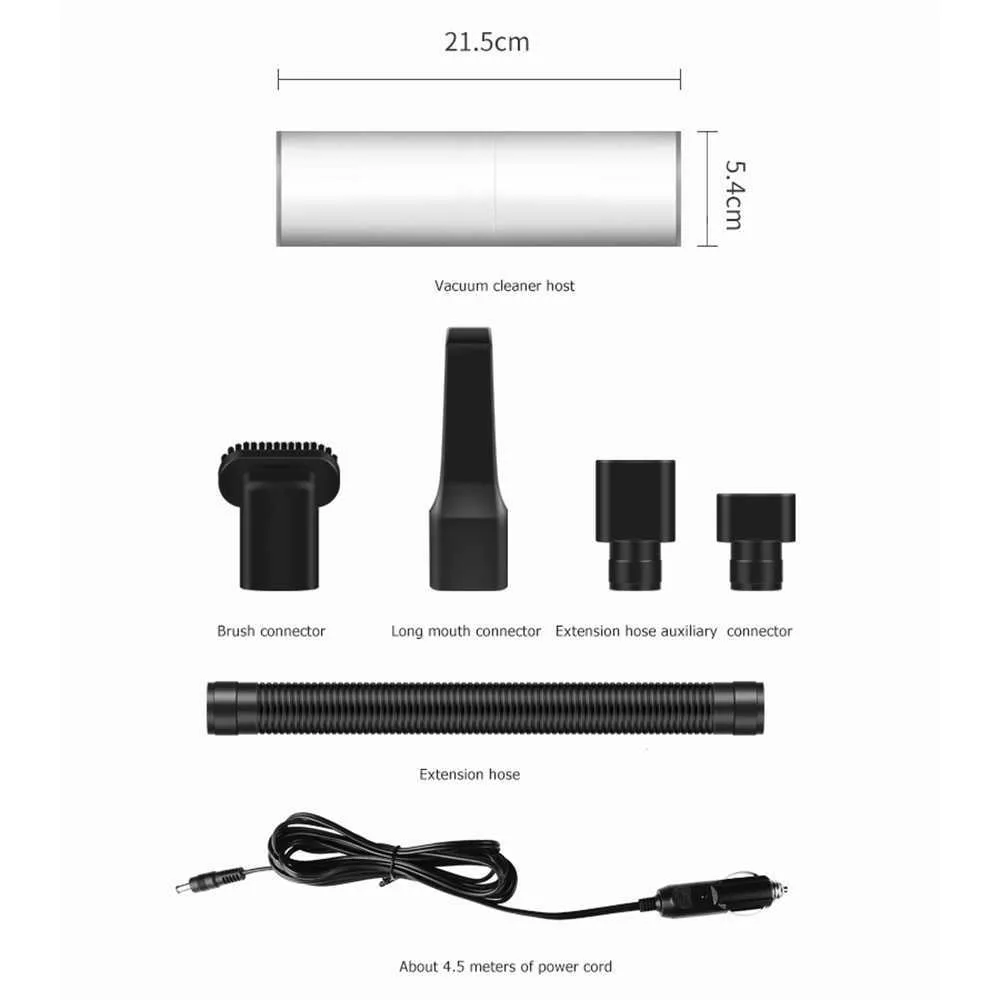 MINI tragbarer Auto-Staubsauger Hochleistungs-Handstaubsauger 120 W für die Auto-Innenreinigung mit Nass- oder Trockenreinigung, 15 0 Fuß, kabelgebunden, 204 K