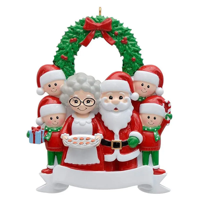 Decorazioni l'albero di Buon Natale Decorazioni interni della famiglia di Babbo Natale Ornamenti tazze di caffè in resina in 5 edizioni CO005