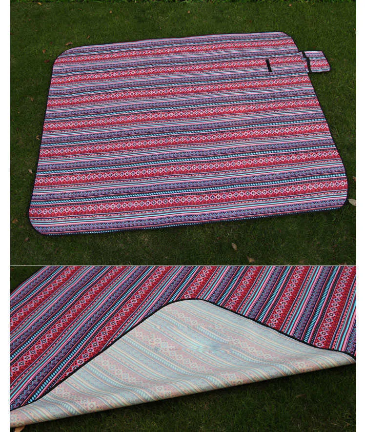 Tapis de Camping Portable étanche rétro imprimé couverture de plage de pique-nique en plein air pour multijoueur pliable couchage randonnée tapis Y0706