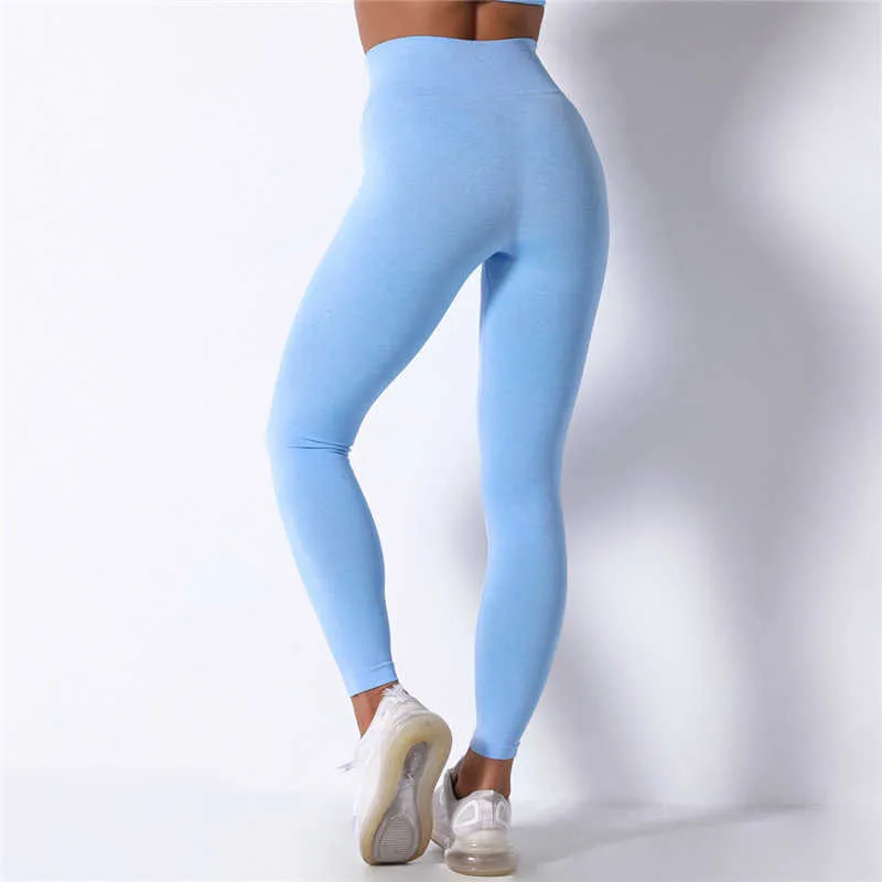 Nessaj 20% Spandex Leggings senza cuciture Donna Sport Fitness Abbigliamento Scrunch Butt Leggings Palestra Pantaloni a vita alta Booty Workout Pants 211014