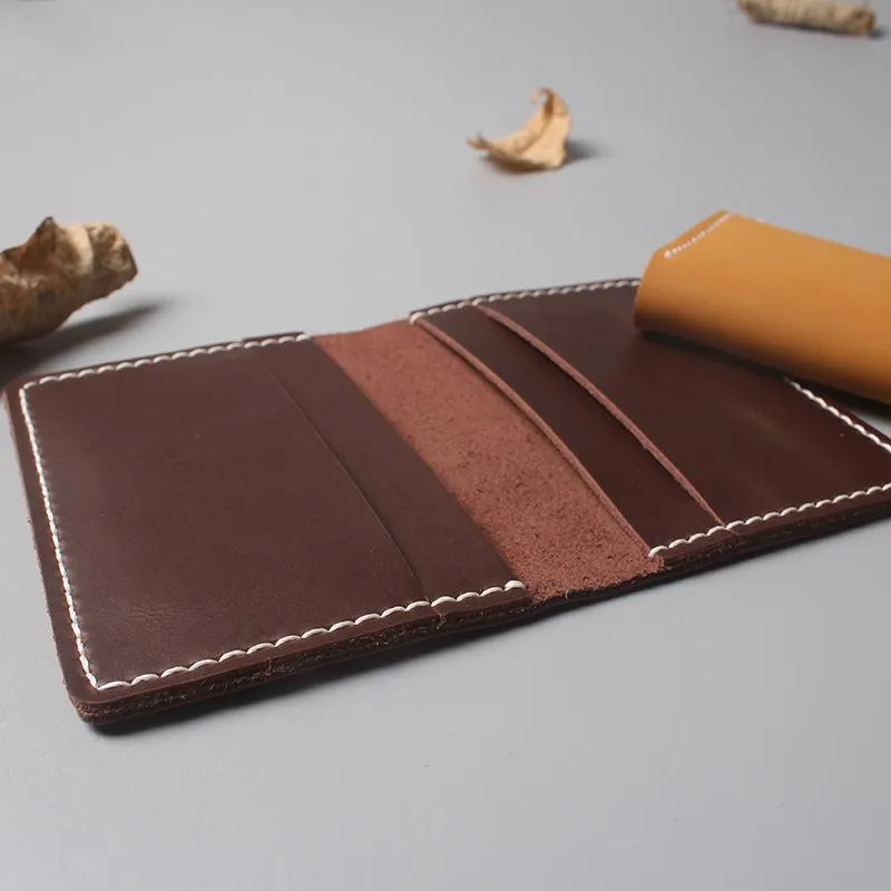 Card Holders Designer Minimalist Genuine Leather Holder Id Bus Wallet Handmade Case266K