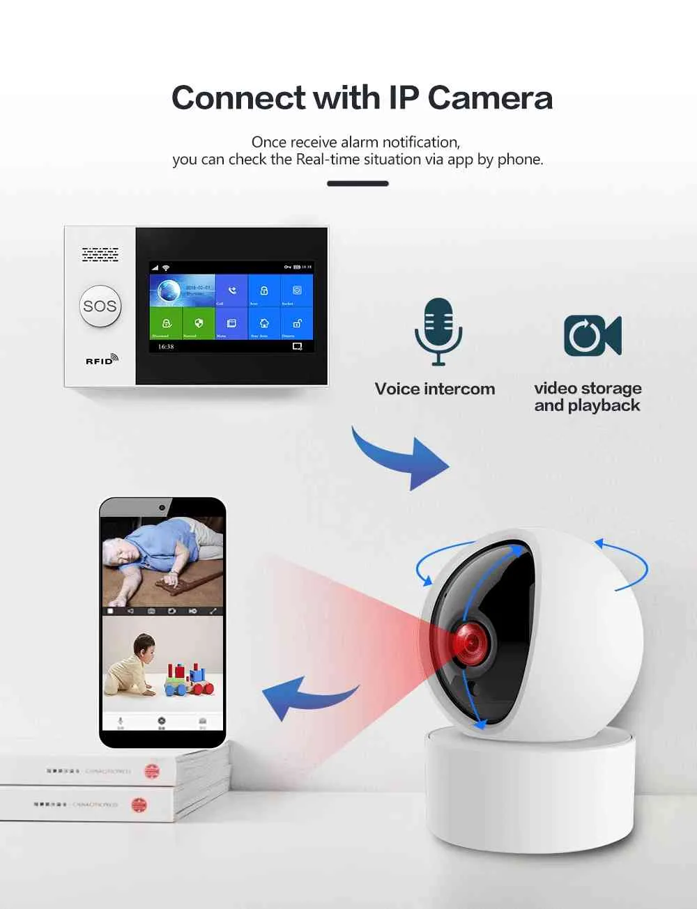 YAOSHENG PG-107 3G GSM WiFi système Tuya Smart Life APP sans fil 433 MHz Kit d'alarme de sécurité prise en charge Alexa Google Assistant