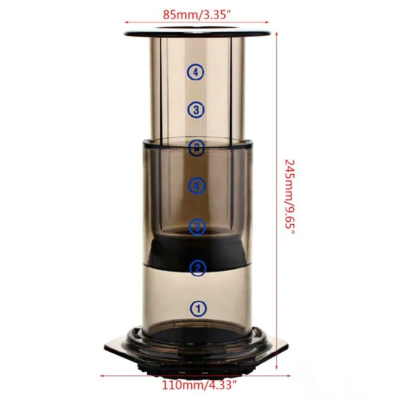 Nieuwe Filter Glas Espresso Koffiezetapparaat Draagbare Cafe Franse pers Cafecoffee Pot voor Aeropress Machine A69D 210309