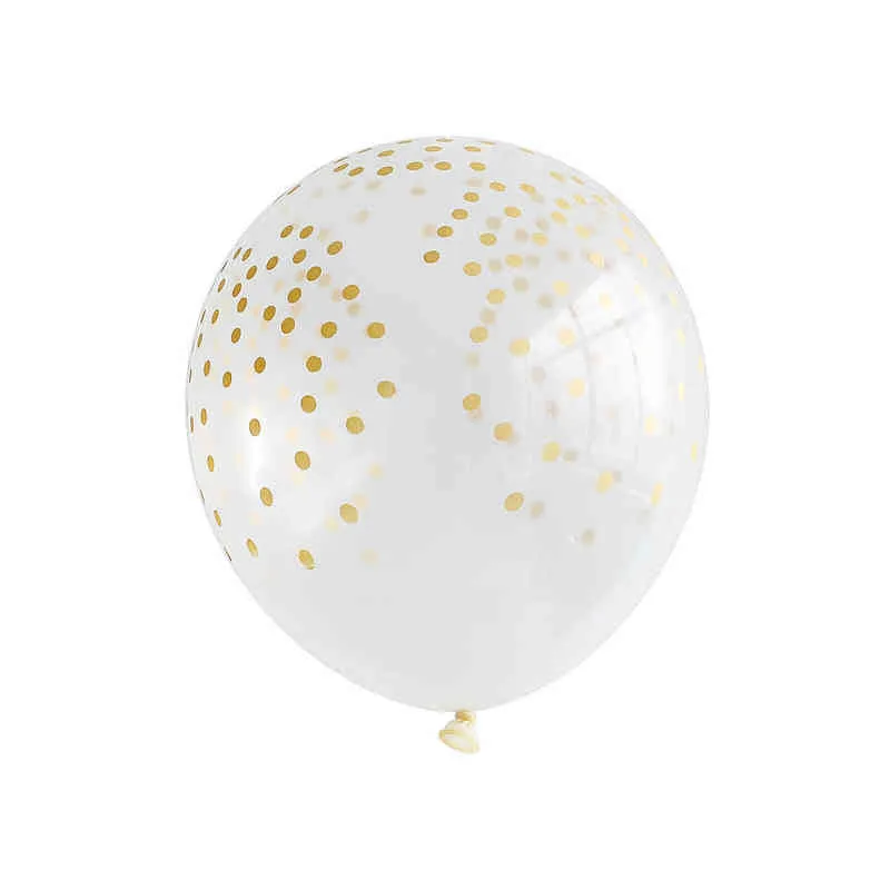 Black Gold Balloon Garland Arch Kit Gold Chrome Transparent Polka Dot Latex Globos pour la décoration de fête d'anniversaire de mariage 211216