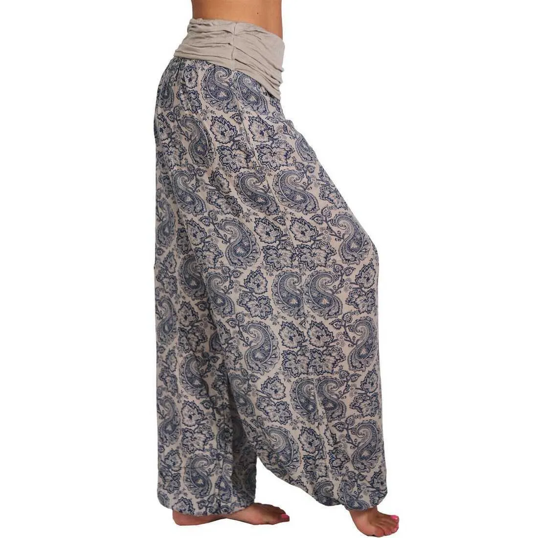 Frau Männer Casual Frauen Thai Harem Hosen Baggy Boho Lose Aladdin Boho Festival Hippie Kittel Hohe Taille Overall Hosen q0801