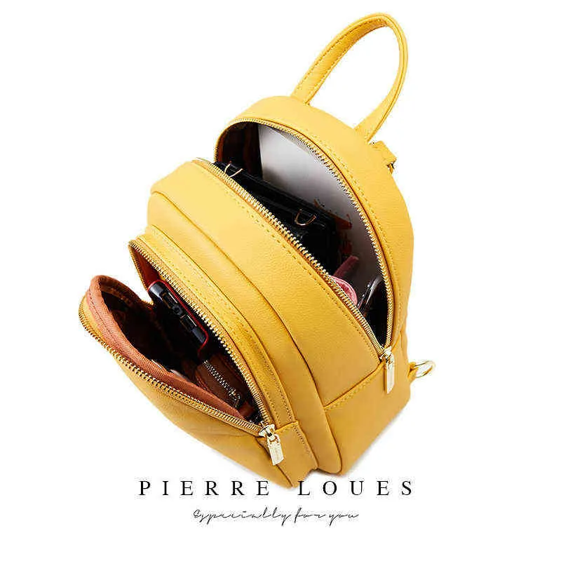 Sommer Leder Mini Rucksack kleiner Rucksackbetriebs Designer Berühmte Marke Frauen Taschen Einfacher Umhängetasche Mochila gelb schwarz GE06 Y273H