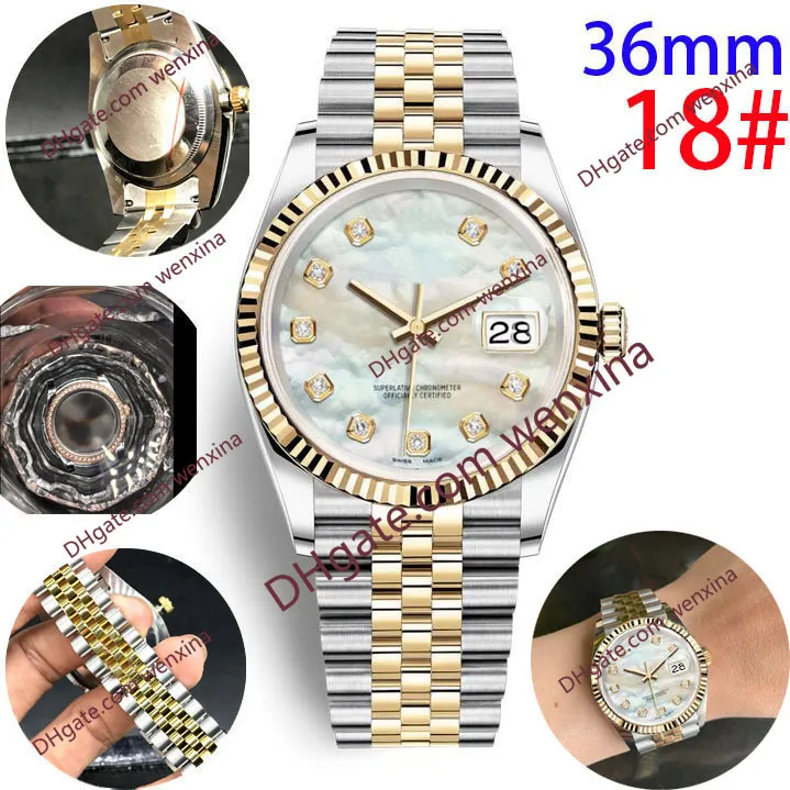 20 Färg högkvalitativa vattentäta män Automatiska klockor 36mm Diamond Watch rostfritt stål Kvinnor Titta par Style Classic Wris225Z