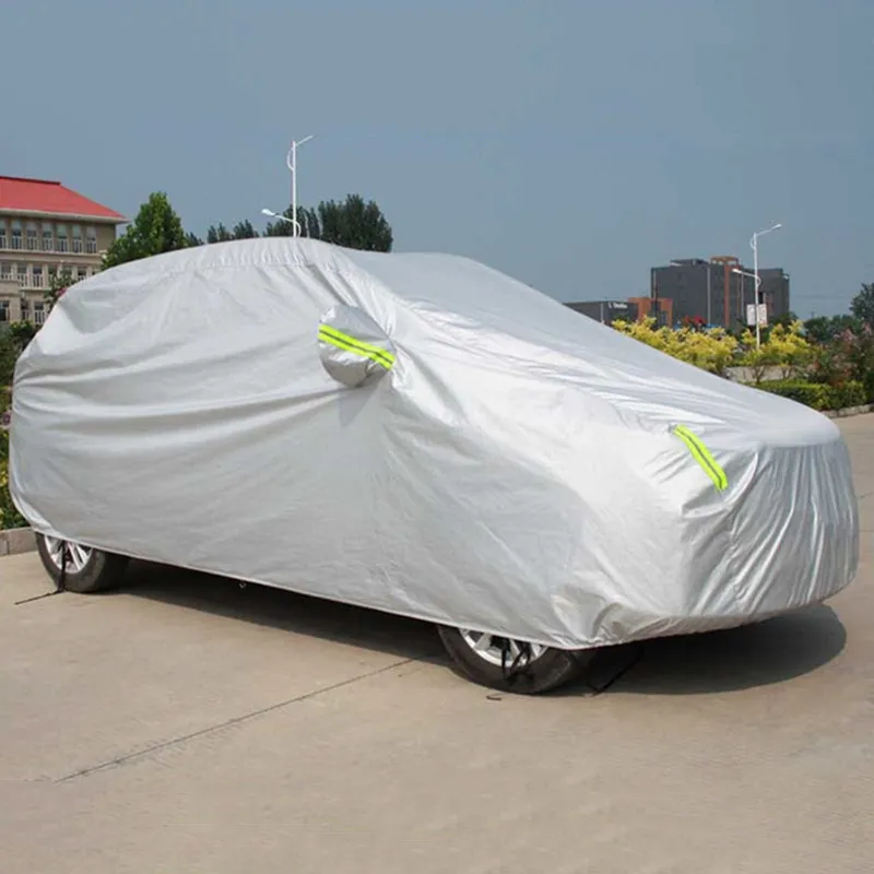 유니버설 SUV / 세단 풀 커버 야외 방수 태양 비 스노우 보호 UV 자동차 우산 실버 S-XXL 자동 케이스 커버