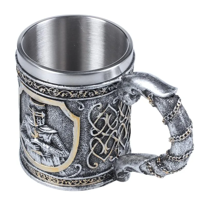 Kubki Medieval Templar Crusader Knight Mug Suit of Armour The Cross Bein Tankard Coffee Cup3641