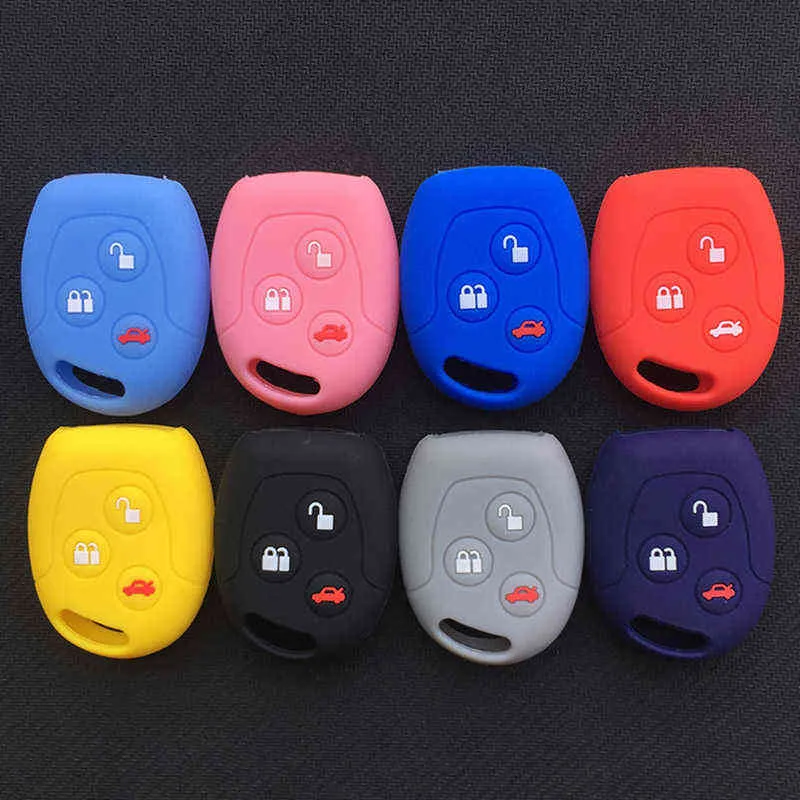 silicone rubber key cover case shell protector For Ford Mondeo Focus Fusion Fiesta Galaxy 3button key5086491