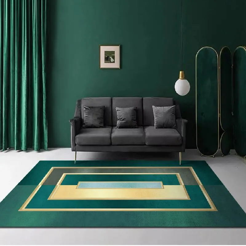 Tapetes sala de estar tapete luxo moderno cinza verde preto geométrico tapete para quarto sofá mesa café chão cozinha casa deco194s
