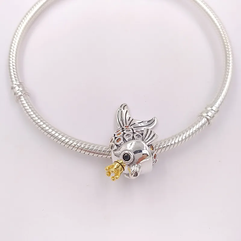 Charms for Bear Jewelry Fazendo Kit Russo Fairytale Peixe Pandora 925 Prata Pulseiras Frisadas Meninas Adolescentes Mulheres Bangle Bead Pingente Colar Presente de Aniversário 792014CCZ